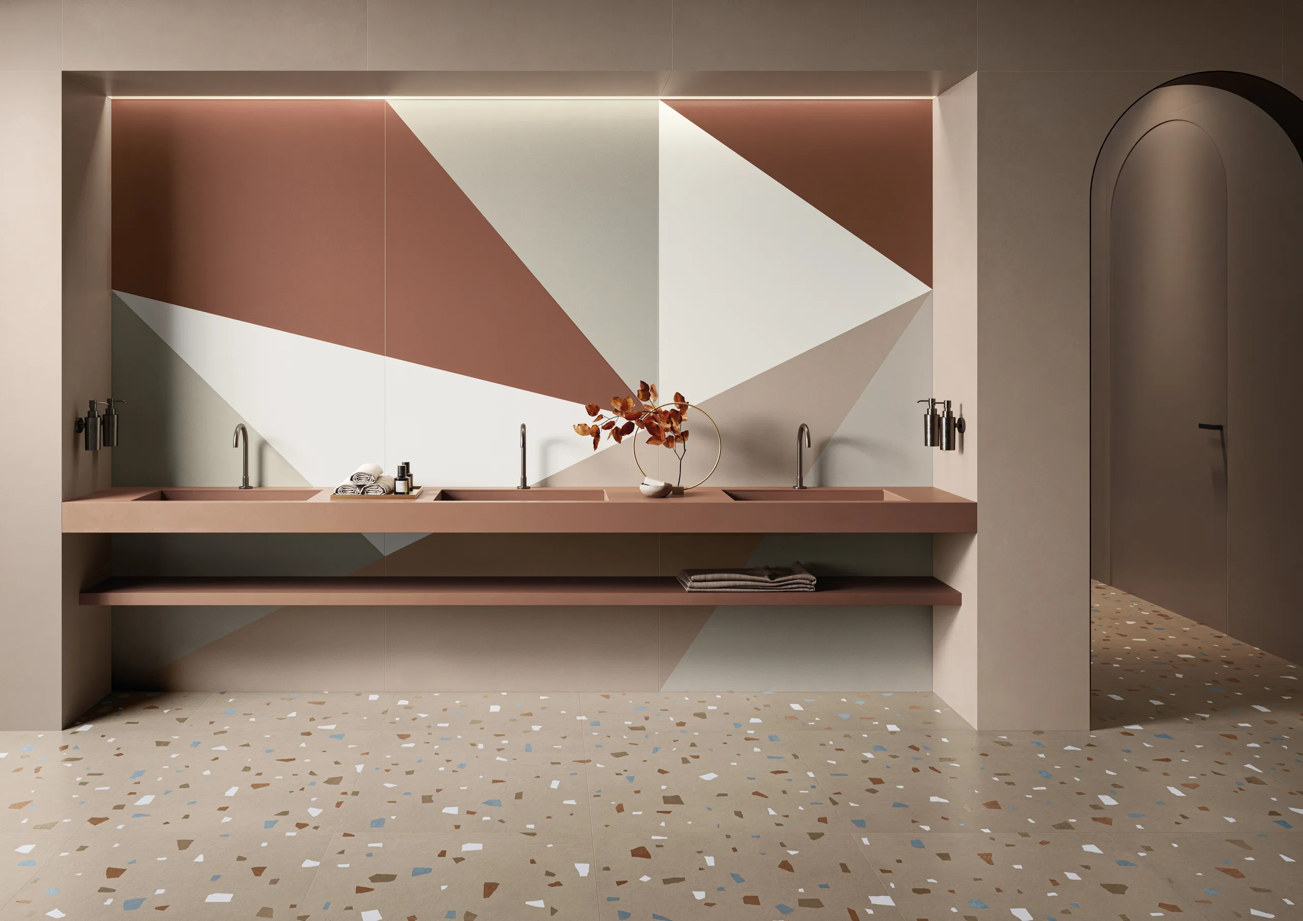 Salle de bain contemporaine en grès cérame Italgraniti