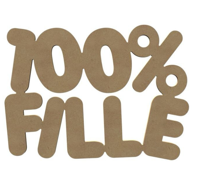 100% Fille 33 cm x 45 cm