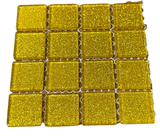 Pailleté 2,5 x 2,5 m - Jaune Or, Par 100 gr 