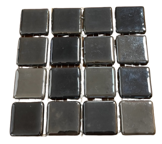 Pate de Verre irisé Gris 2,4 x 2,4 cm, Par 100 gr