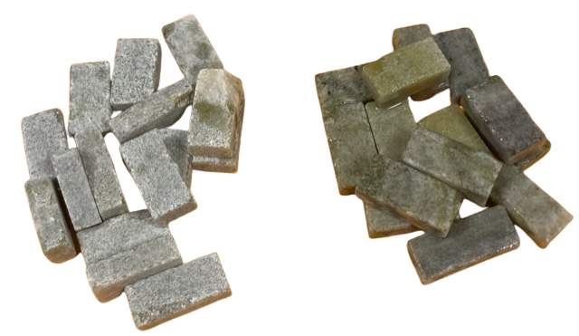 Marbre Vert Clair - 3 x 1,9 cm, Par 100 gr