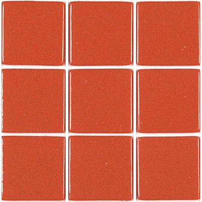 Pate de verre 172 (Rouge orangé) 2,3 x 2,3 cm, Par 100g