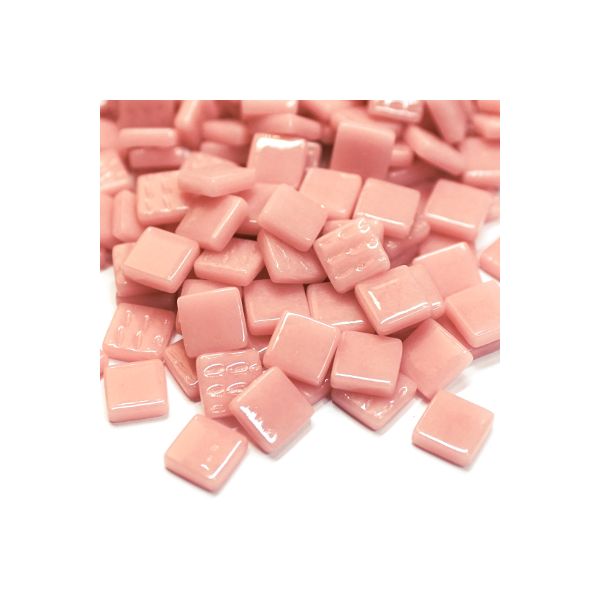Pate de Verre 1.2 x 1.2 cm - Rose Pâle Unis, Par 100 g