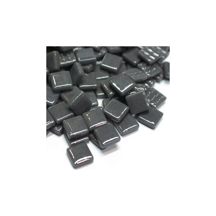 Pate de Verre 1.2 x 1.2 cm - Gris Foncé Unis, Par 100 g