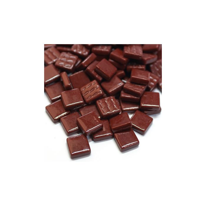 Pate de Verre 1.2 x 1.2 cm - Bordeaux Unis, Par 100 g
