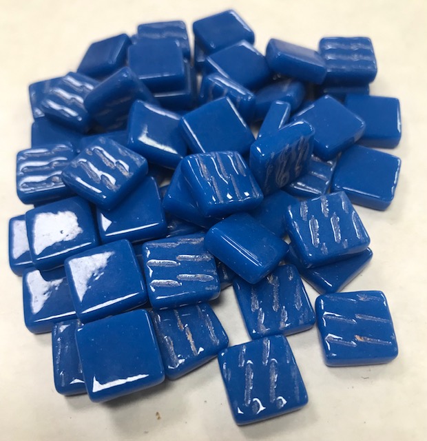 Pate de Verre 1.2 x 1.2 cm - Bleu Foncé Unis, Par 100 g