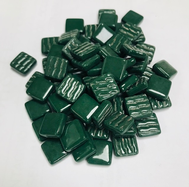 Pate de verre 1.2 x 1.2 cm - Vert profond - Par 100 g .