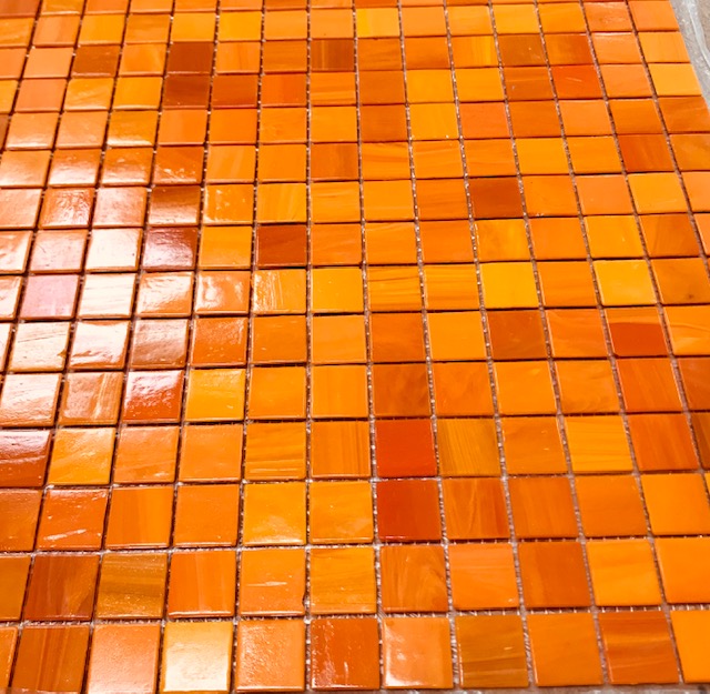 Pâte de verre - Gerbera - 2 x 2 , à la plaque .
