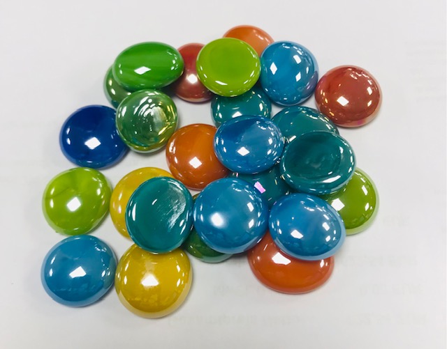 Nuggets mix irisés opaque , 18-20 cm , par 100 g .