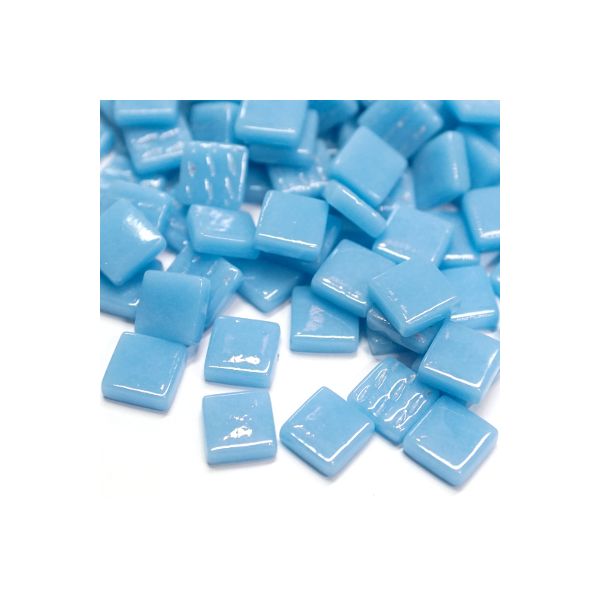 Pâte de Verre 1.2 x 1.2 cm - Bleu Turquoise, Par 100 g .