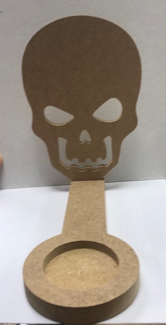 Bougie inversée tête de mort - 15 x 9 cm