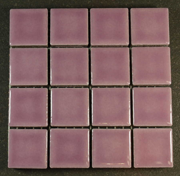 Grès Émaillé Violet Clair Brillant 2.4 x 2.4 cm, à la plaquette
