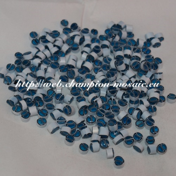 Millifiori n°41 Blanc Bleu Noir 4-5 mm, par 50g