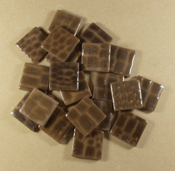 Pate de Verre 2.4 x 2.4 cm Rayé Marron par 100g