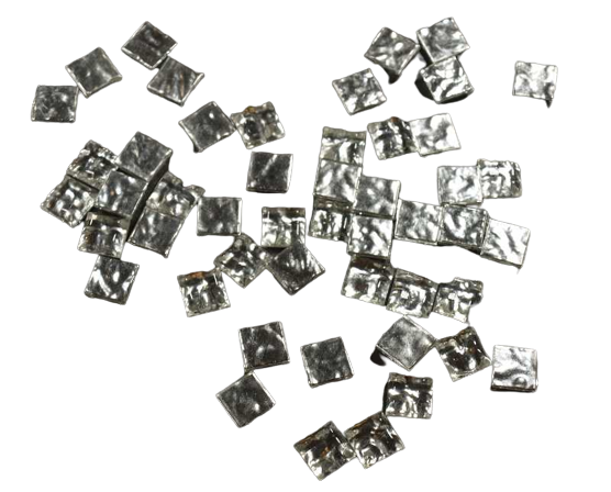 Bisazza 1 x 1 cm Or Blanc Bosselé Biseauté, à la pièce