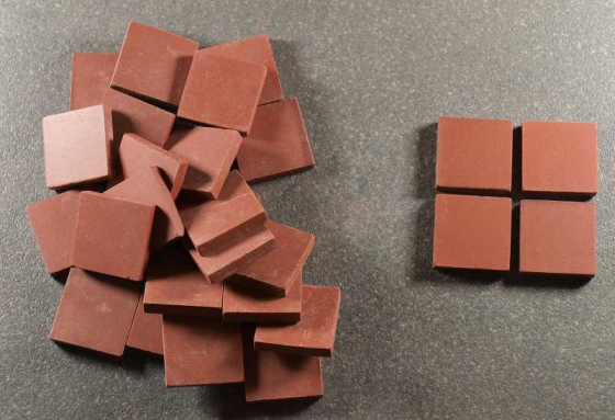 Grès Cérame Paray 2 x 2 cm - Rouge