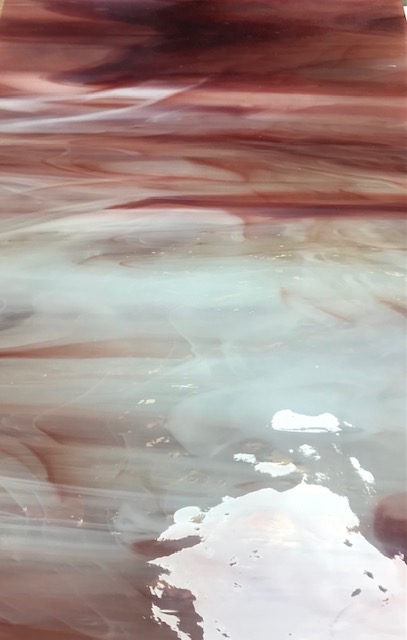 Plaque de Verre 20 x 20 cm n°31 - Perlmut Clair Rouge
