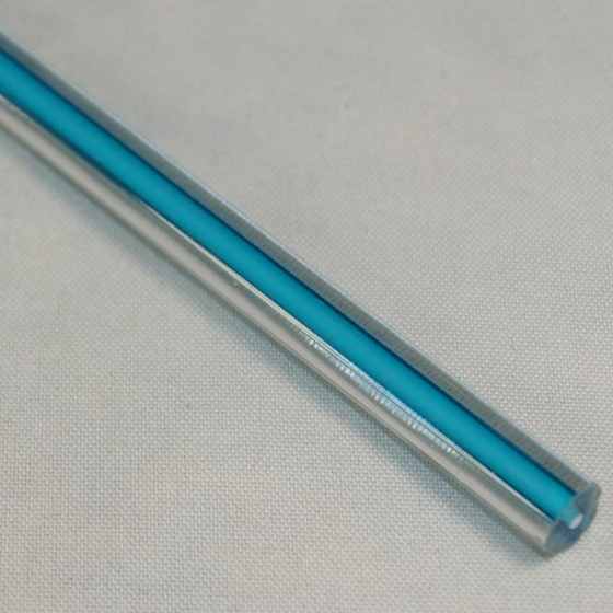 Tige de Verre n°2 Transparent Fil Bleu, par 100g