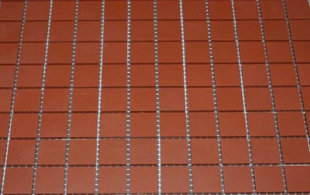 Grès Cérame 2 x 2 cm - Rouge, à la plaque 