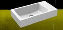 Vasque Lave Mains Puro, Acier Émaillé, 55 x 30 x 10 cm