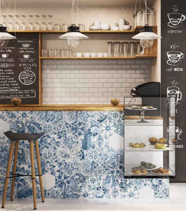 Grès Emaillé Hexatile CEMENT, 17.5 x 20 cm, Vendu au m², 1 Bte = 0.71 m²