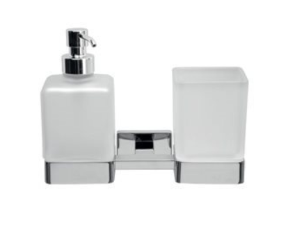 Lea - Support Double Mural Verre et Distributeur - A1810D