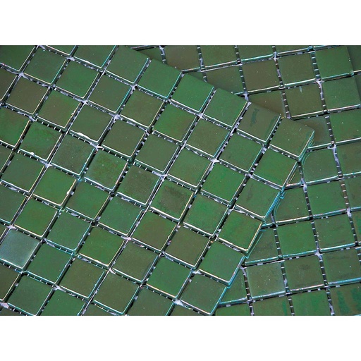 [NENUFAR] Pate de verre Irisé Vert 2,4 x 2,4 cm, par 100g