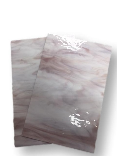 [60] Plaque de Verre 20 x 30 cm Lilas Blanc Semi-Transparent n°60