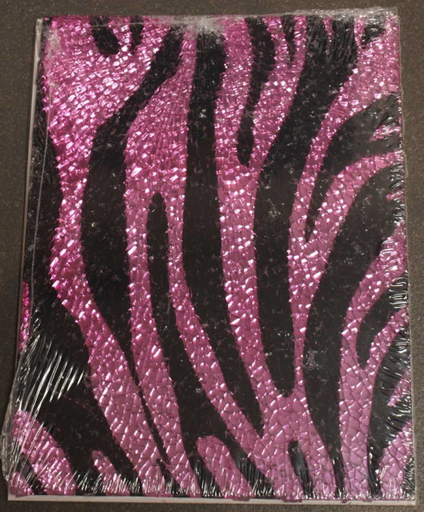 [R353] Crackle Noir et Rose Zebra - 15 x 20 cm