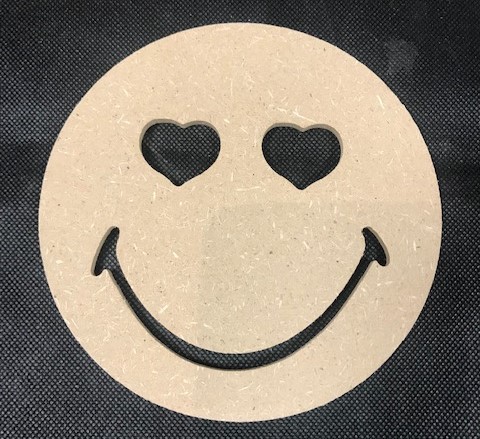 [4199] Smiley Yeux Cœurs- 14x14 cm