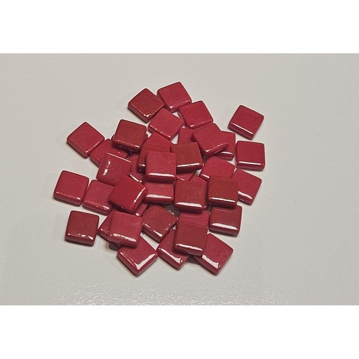 [109] Pate de Verre 1.2 x 1.2 cm - Rouge Unis, Par 100 g