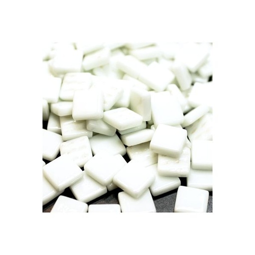 [040] Pâte de Verre 0.8 x 0.8 cm - Blanc Unis, Par 100 g .