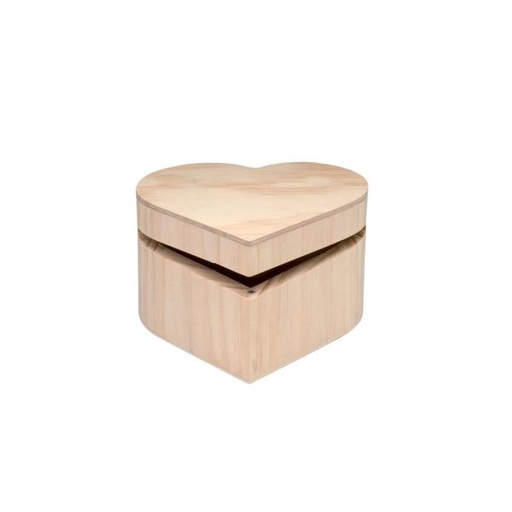 [61685004 ] Boîte coeur en bois , 9 x 8,5 x 6cm 