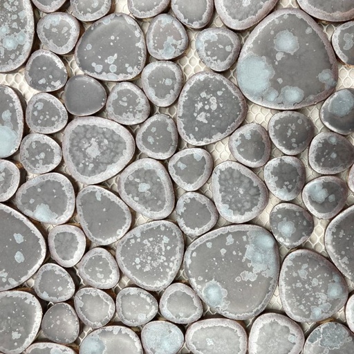 [Granite Metallic 2522 ] Galets Japonais Gris tacheté métalisé, par 100 g .