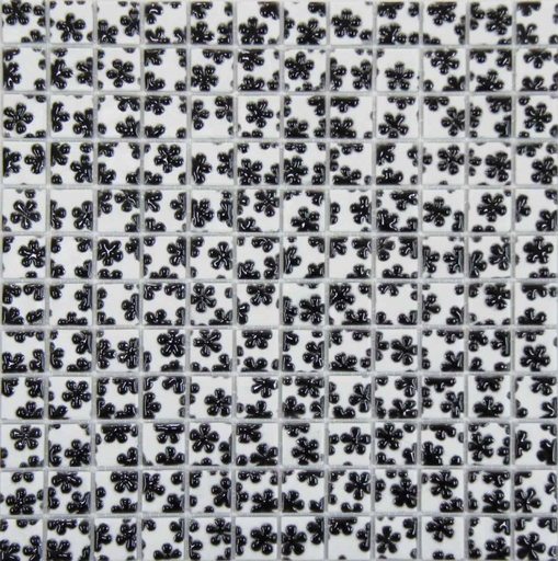 Pate de Verre 2.4 x 2.4 cm Fleur Noire MOS, par 100g