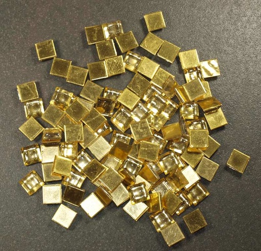 Bisazza 1 x 1 cm Or Jaune Lisse Biseauté, à la pièce