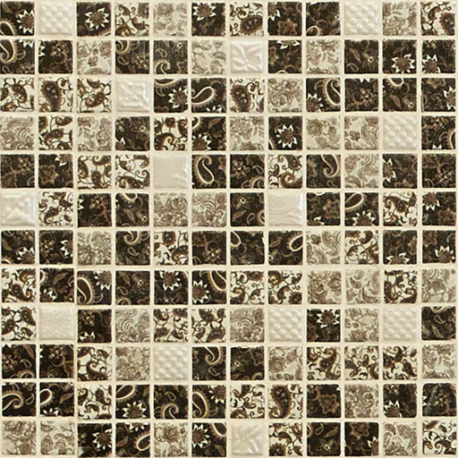 Pate de Verre Motifs Jaipur Beige 2.5 x 2.5 cm, par 100g