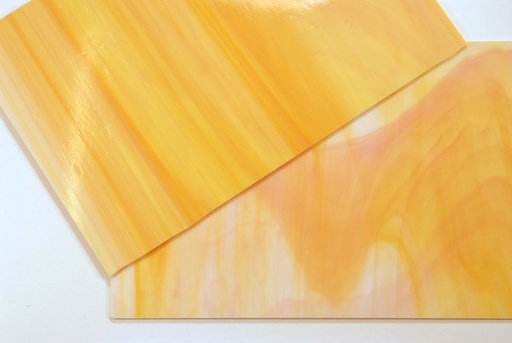 [n°13] Plaque de Verre 20 x 20 cm - Orange Blanc n°13 