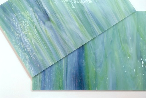 [PLAVER20X20/28] Plaque de Verre 20 x 20 cm  - Aigue-Marine Vert Clair Blanc n°28