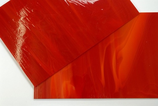 [PLAVER4X20/11] Plaque de Verre 20 x 20 cm n°11 - Rouge Blanc Opaque