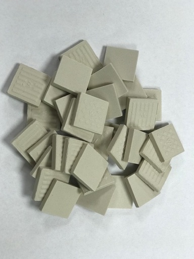 [BAU] Grès Cérame 2 x 2 cm  Blanc, Par 100 gr