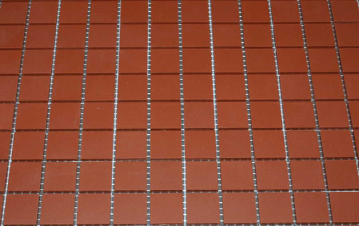 Grès Cérame 2 x 2 cm - Rouge, à la plaque 