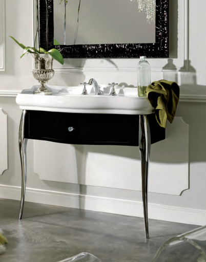 Parigi - Meuble - 1 Tiroir - Noir Avec Pieds - Console - WPG 7363