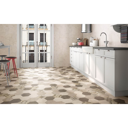 Hexagone Madelaine, 17.5 x 17.5 cm, Ep. 8.5 mm, Vendu au m², 1 Bte = 1 m² 